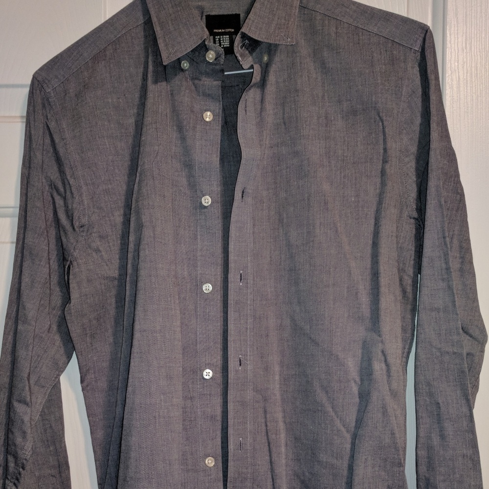 H&M Premium Cotton Men's Button Down Dress Shirt